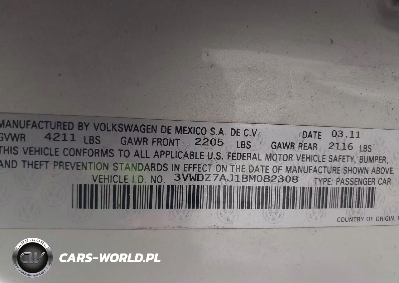 2011 Volkswagen Jetta 2.5L Se VIN:3VWDZ7AJ1BM082308 - 9