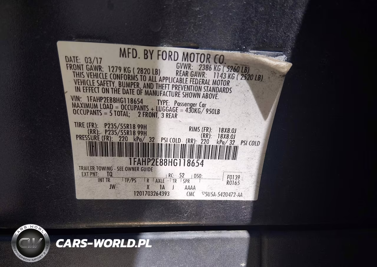 2017 Ford Taurus Sel VIN:1FAHP2E88HG118654 - 9