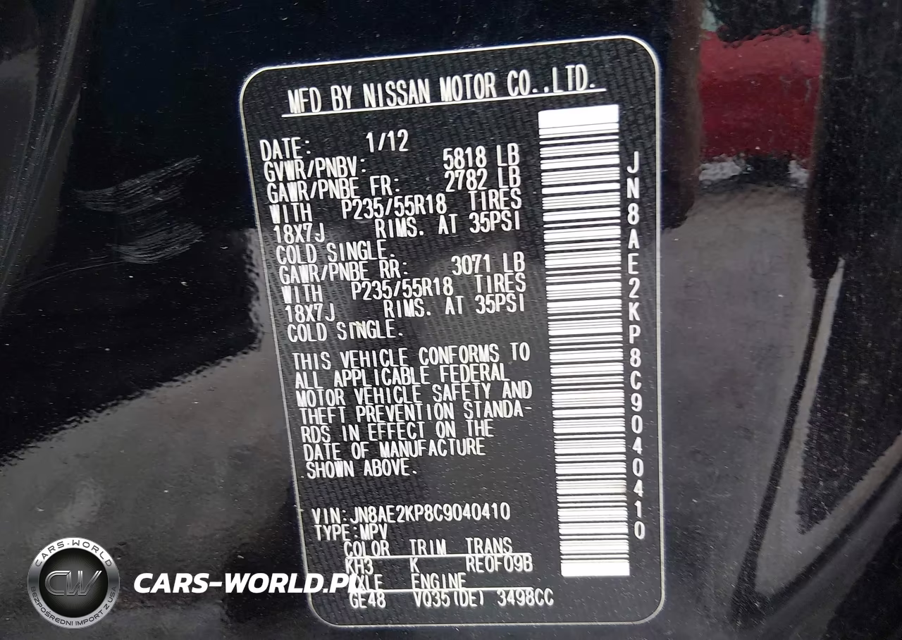 2012 Nissan Quest Le VIN:JN8AE2KP8C9040410 - 9