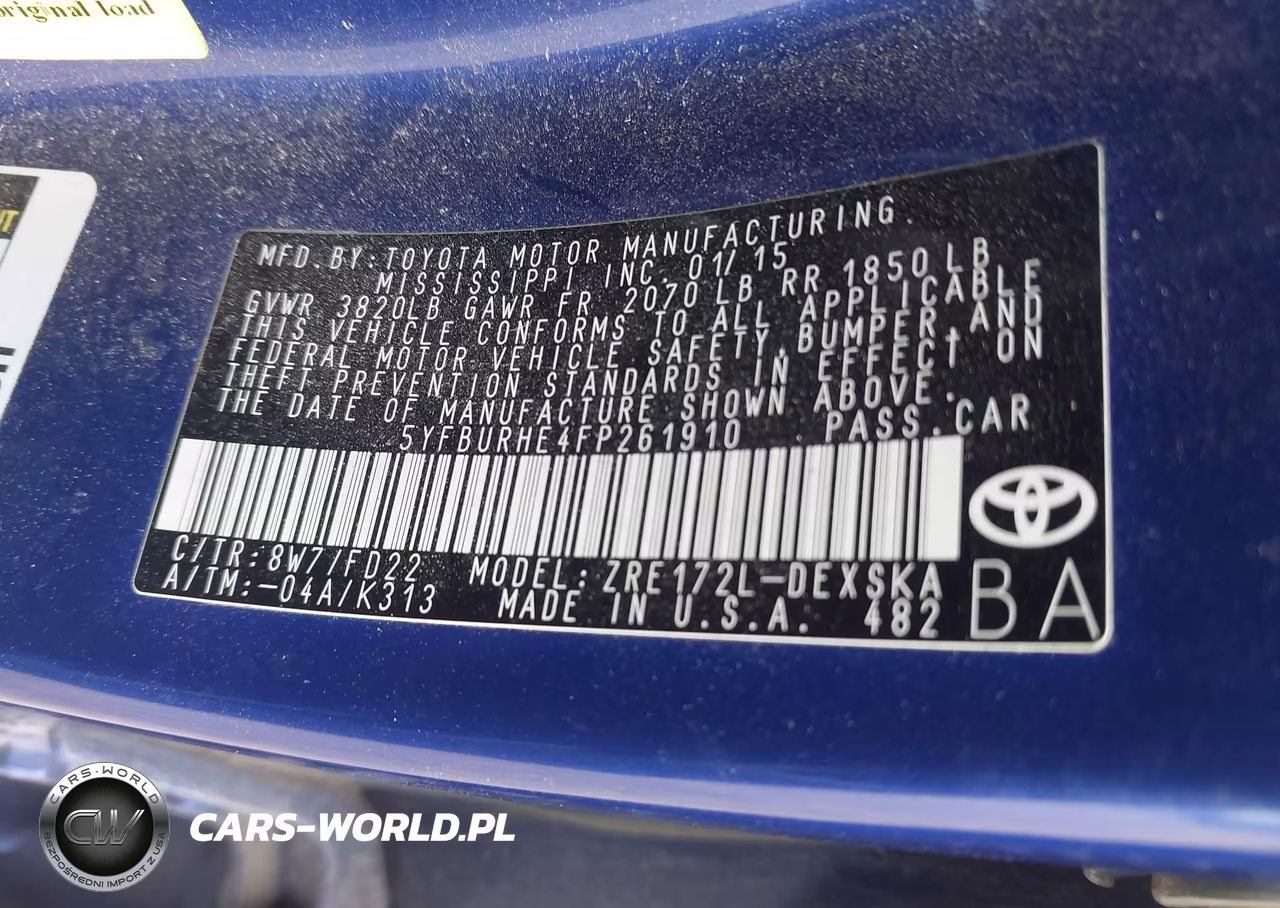 2015 Toyota Corolla S Plus VIN:5YFBURHE4FP261910 - 9