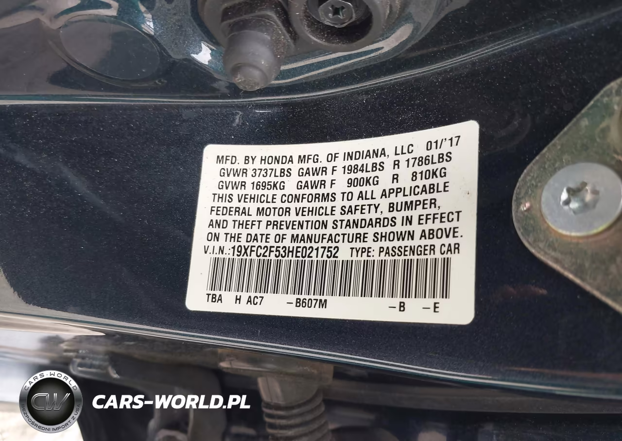 2017 Honda Civic Lx VIN:19XFC2F53HE021752 - 9