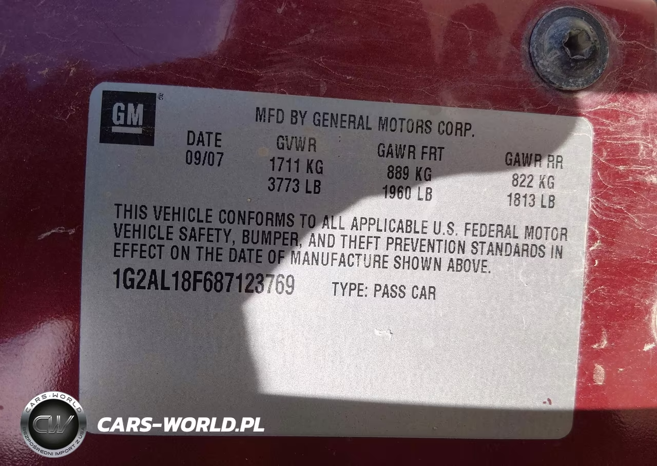 2008 Pontiac G5 VIN:1G2AL18F687123769 - 9