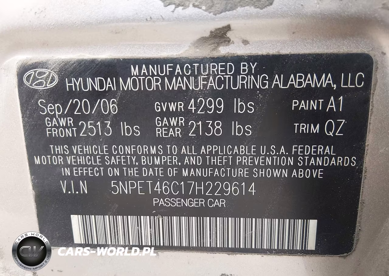 2007 Hyundai Sonata Gls-Gls W-Xm VIN:5NPET46C17H229614 - 9