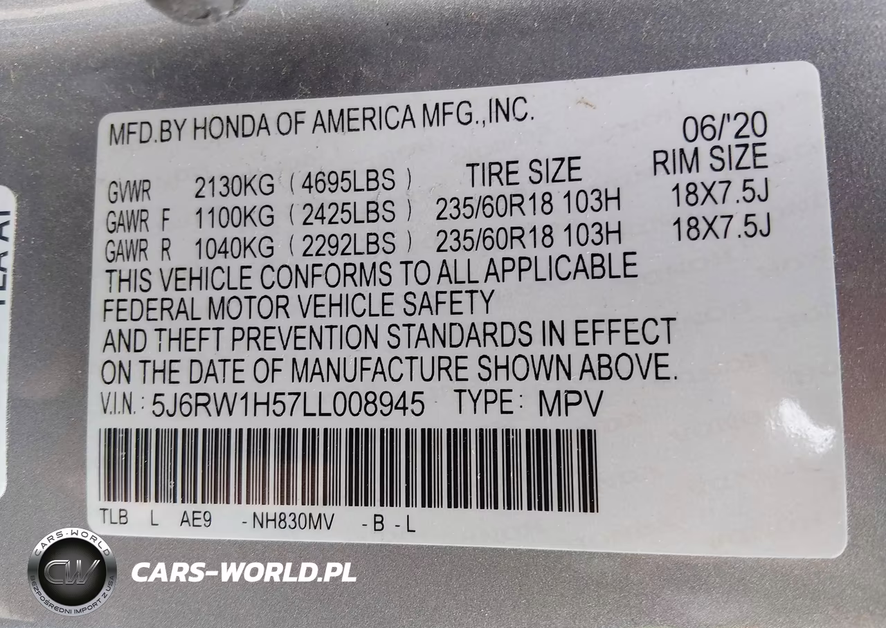 2020 Honda Cr-V 2Wd Ex VIN:5J6RW1H57LL008945 - 9