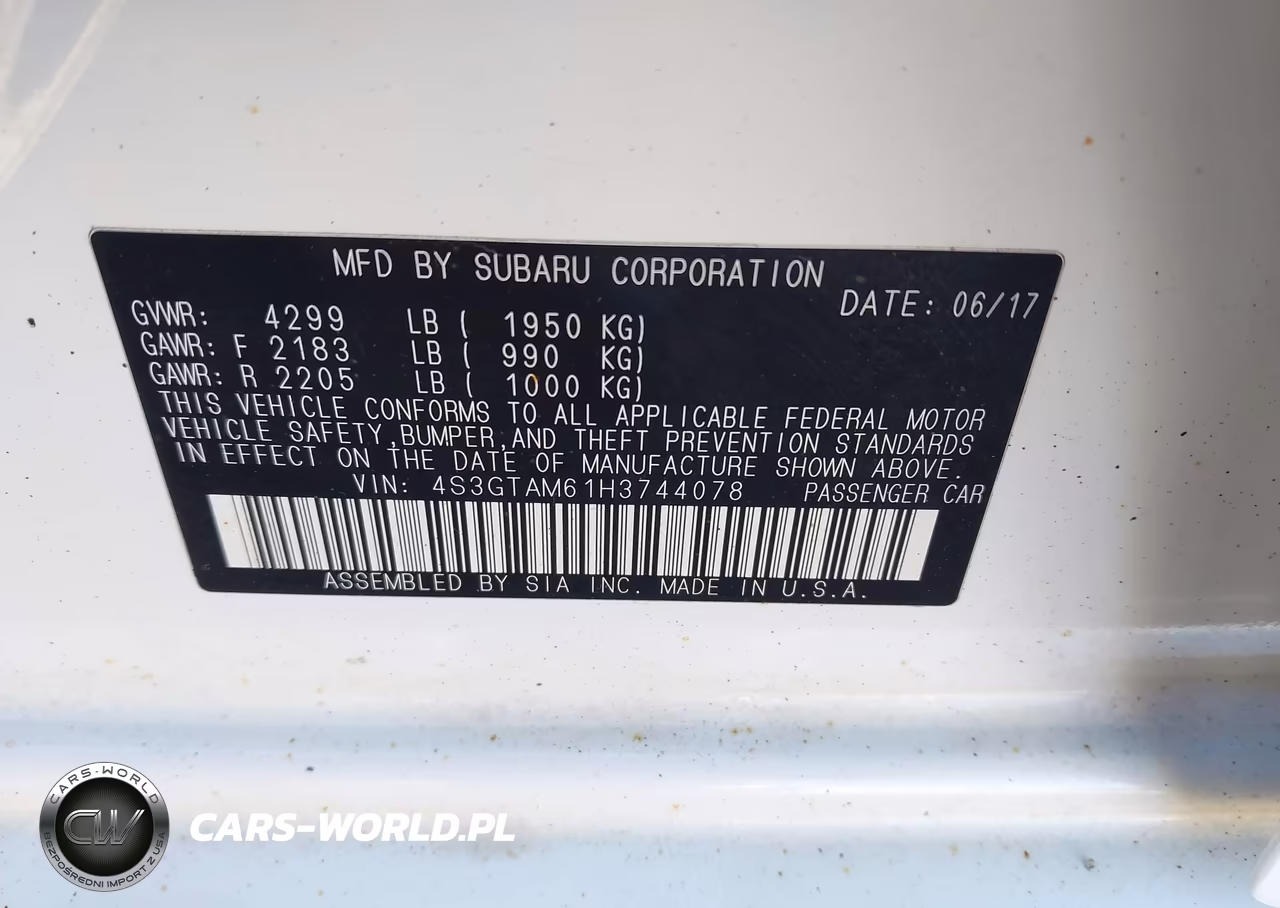 2017 Subaru Impreza 2.0I Sport VIN:4S3GTAM61H3744078 - 9