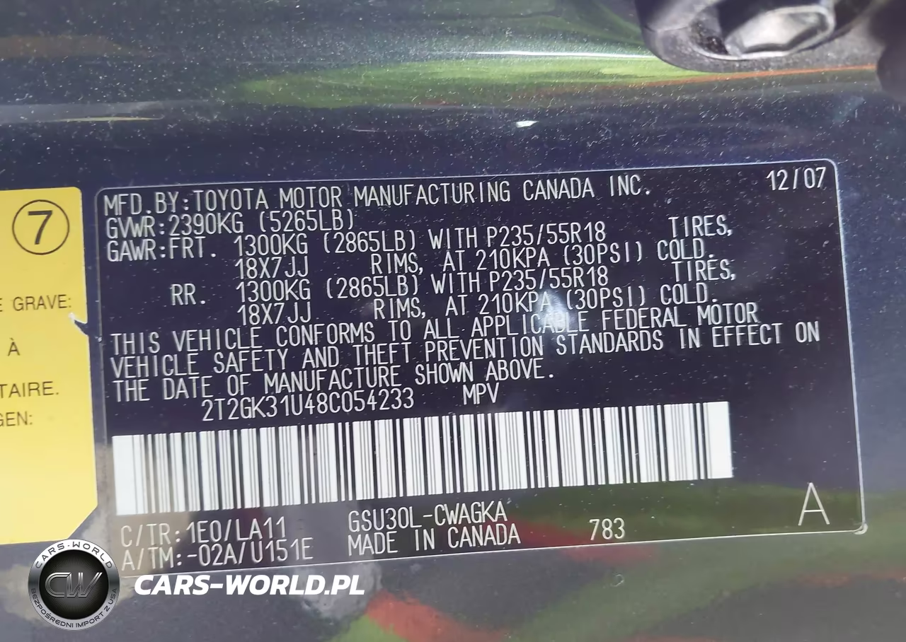 2008 Lexus Rx 350 VIN:2T2GK31U48C054233 - 9