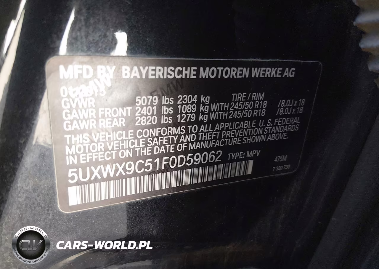2015 BMW X3 xDrive28I VIN:5UXWX9C51F0D59062 - 9