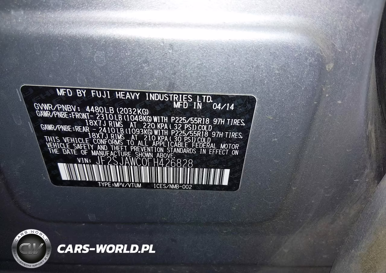 2015 Subaru Forester 2.5I Touring VIN:JF2SJAWC0FH426828 - 9