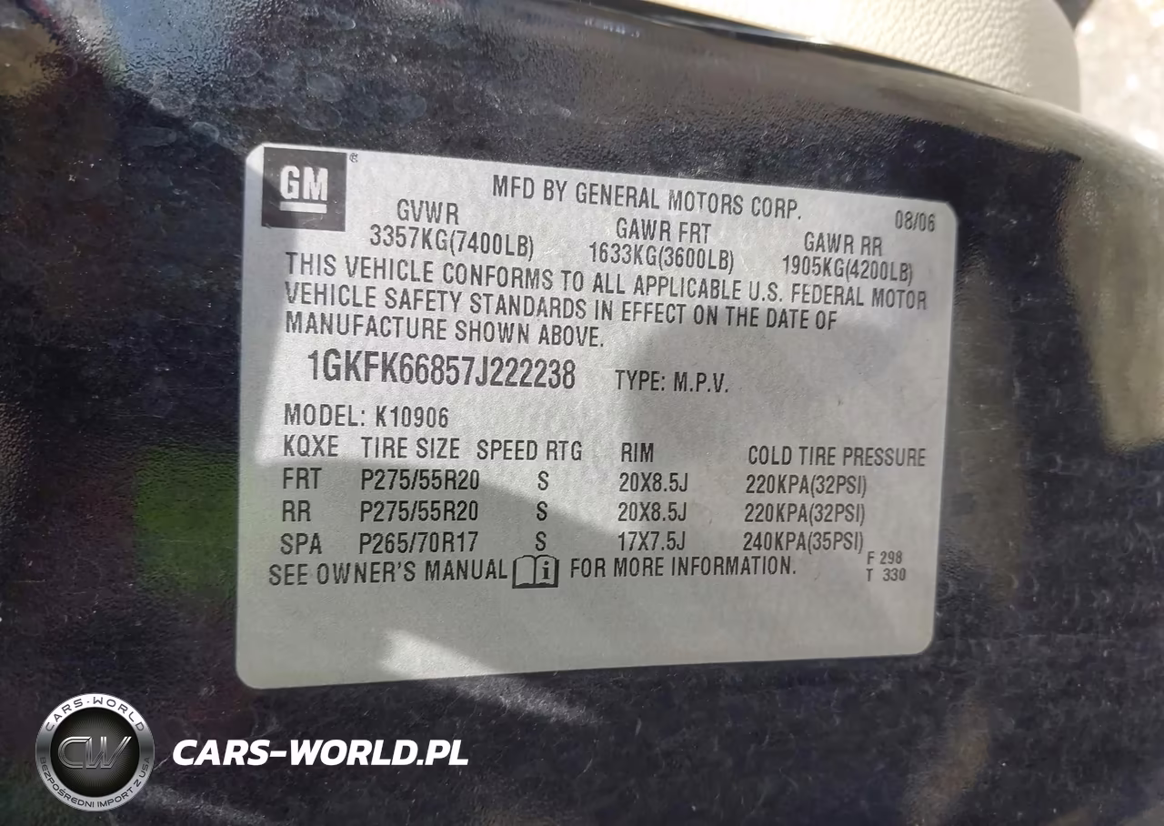 2007 GMC Yukon Xl 1500 Denali VIN:1GKFK66857J222238 - 9