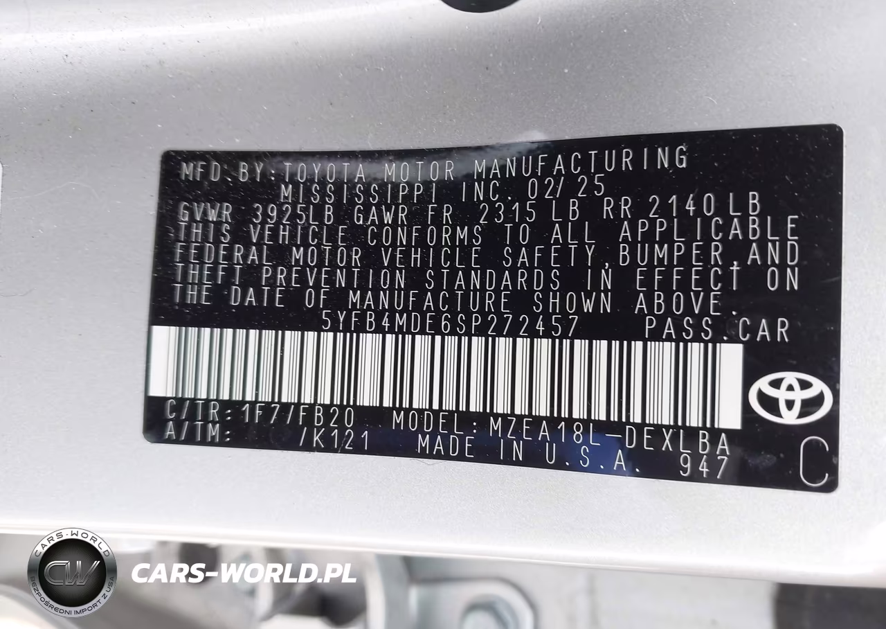 2025 Toyota Corolla Le VIN:5YFB4MDE6SP272457 - 9