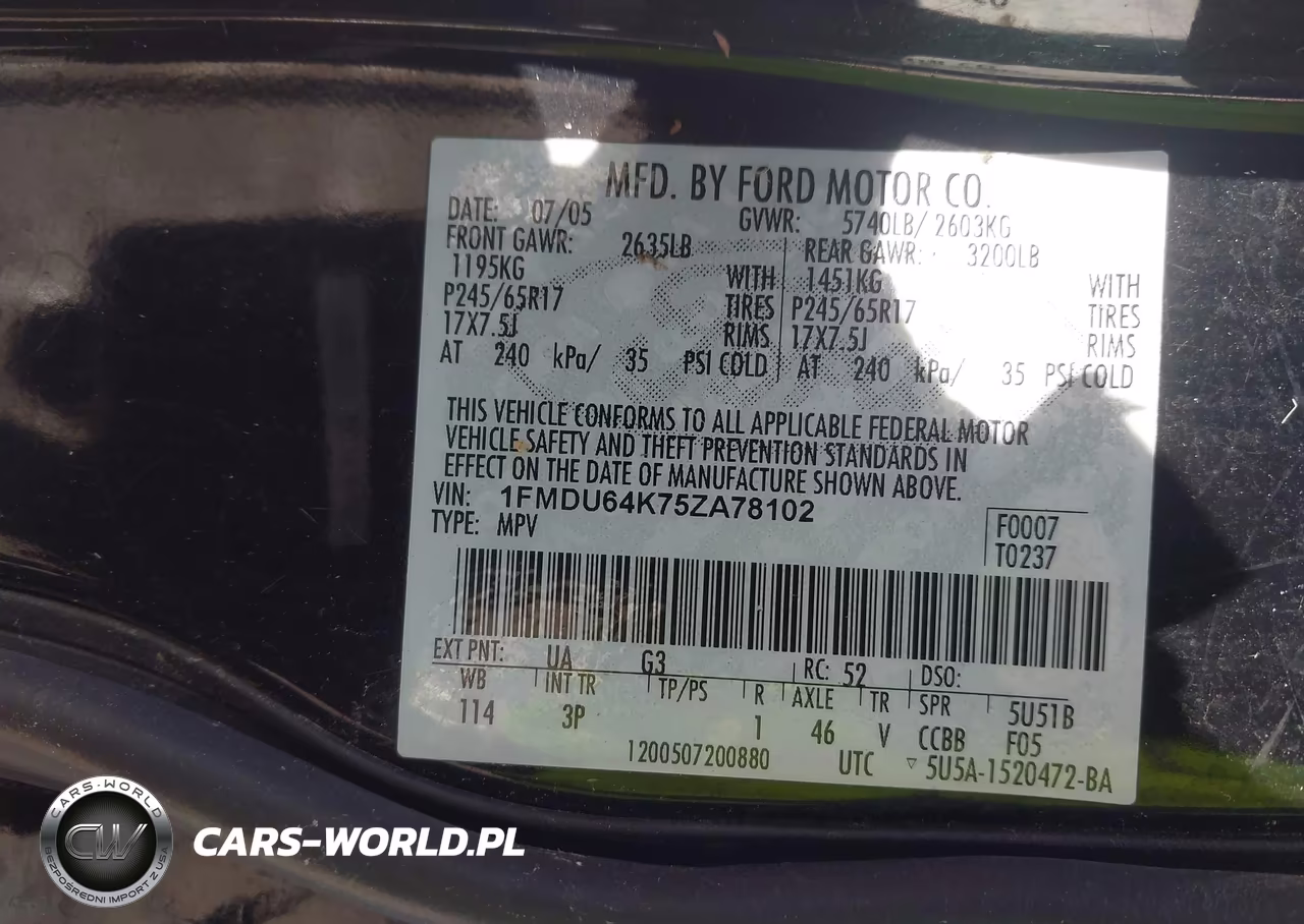 2005 Ford Explorer Eddie Bauer VIN:1FMDU64K75ZA78102 - 9