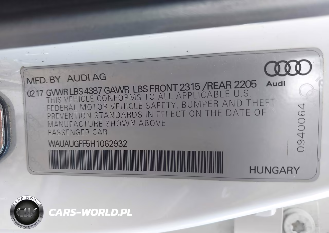 2017 Audi A3 Premium VIN:WAUAUGFF5H1062932 - 9