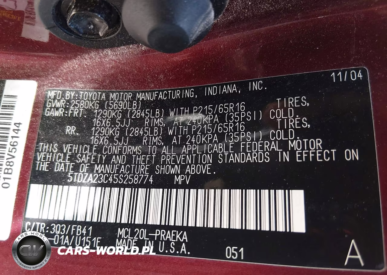 2005 Toyota Sienna Le VIN:5TDZA23C45S258774 - 9