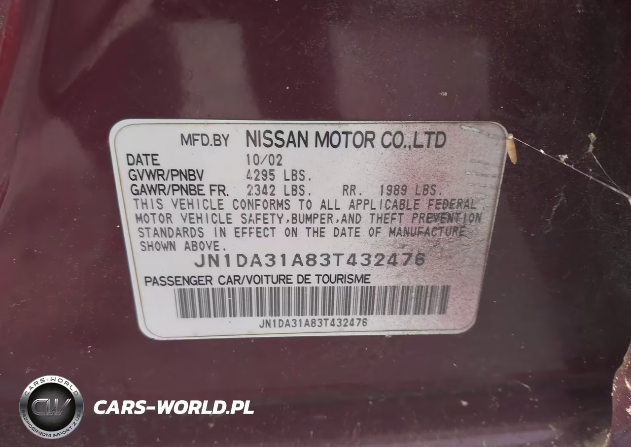 2003 Nissan Maxima Gle VIN:JN1DA31A83T432476 - 9