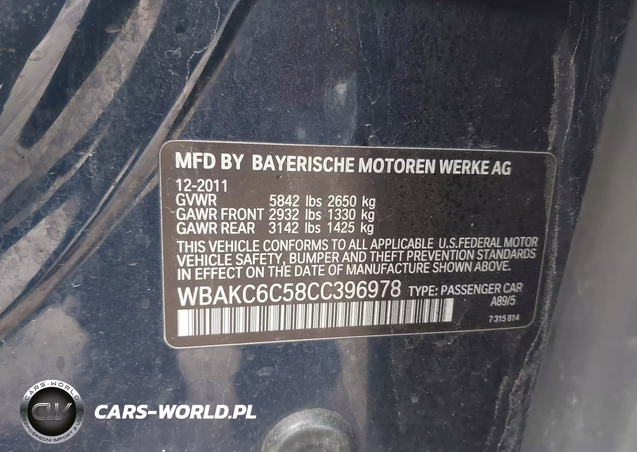 2012 BMW 750 Xi VIN:WBAKC6C58CC396978 - 9