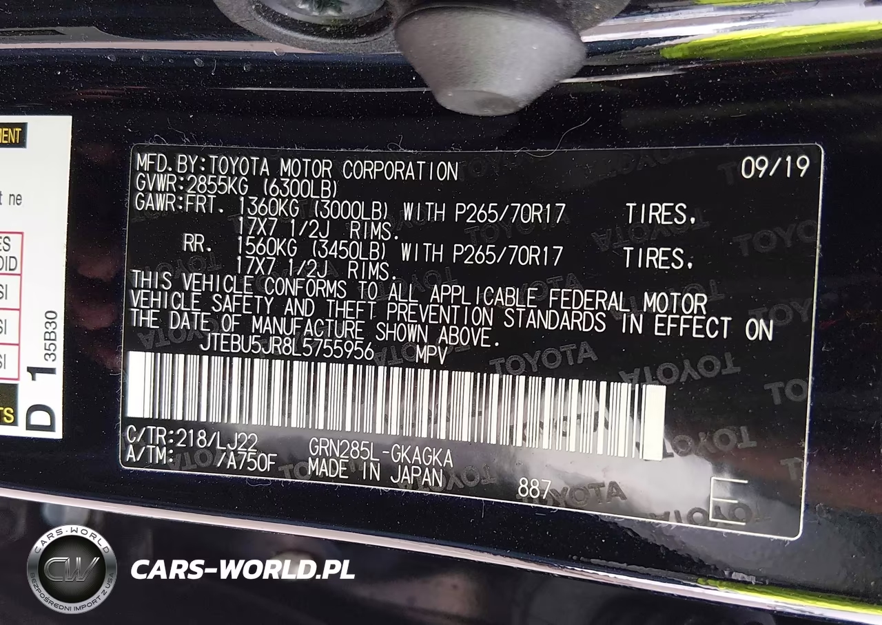 2020 Toyota 4Runner Venture Special Edition VIN:JTEBU5JR8L5755956 - 9