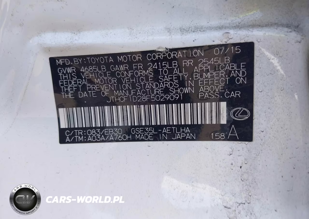 2015 Lexus Is 250 VIN:JTHCF1D28F5029091 - 9