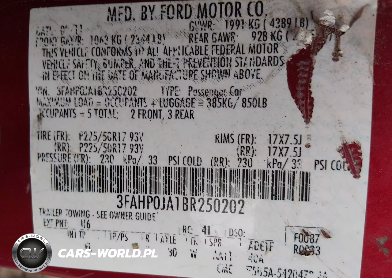 2011 Ford Fusion Sel VIN:3FAHP0JA1BR250202 - 9