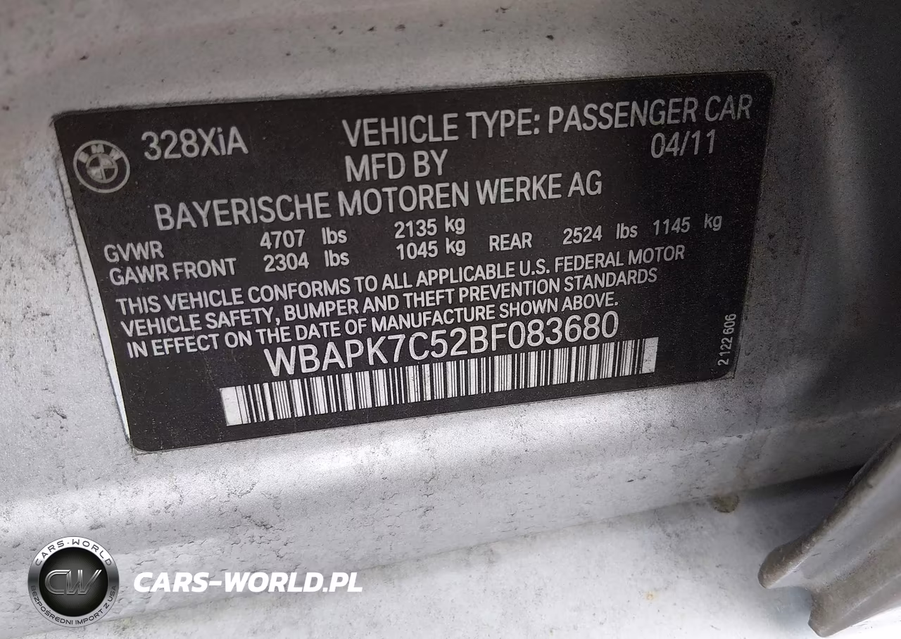 2011 BMW 328I xDrive VIN:WBAPK7C52BF083680 - 9