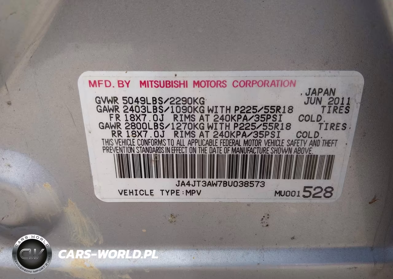 2011 Mitsubishi Outlander Se VIN:JA4JT3AW7BU038573 - 9