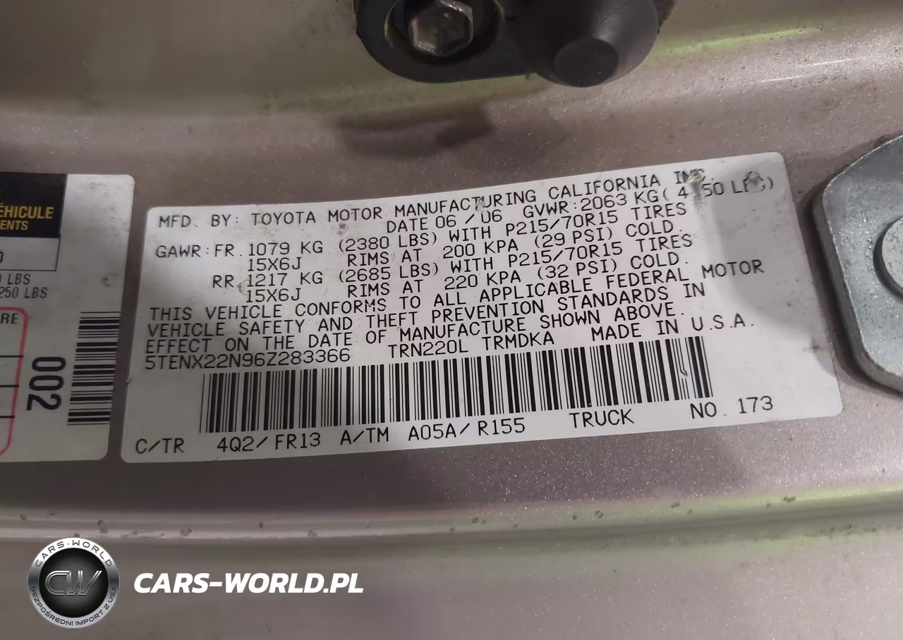2006 Toyota Tacoma VIN:5TENX22N96Z283366 - 9