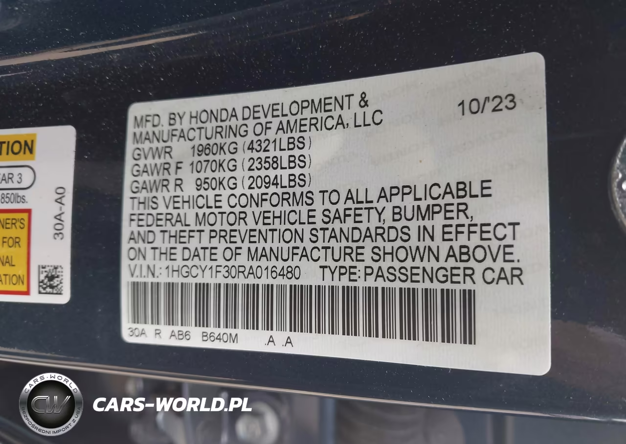 2024 Honda Accord Ex VIN:1HGCY1F30RA016480 - 9