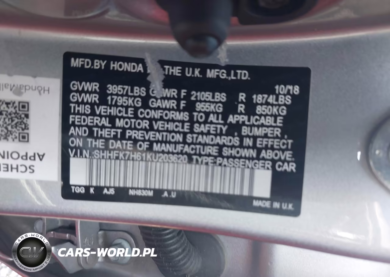 2019 Honda Civic Ex VIN:SHHFK7H61KU203620 - 9