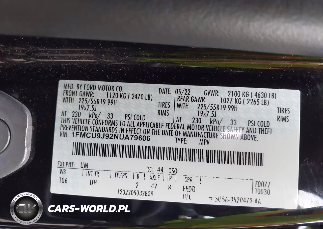 2022 Ford Escape Titanium VIN:1FMCU9J92NUA79606 - 9
