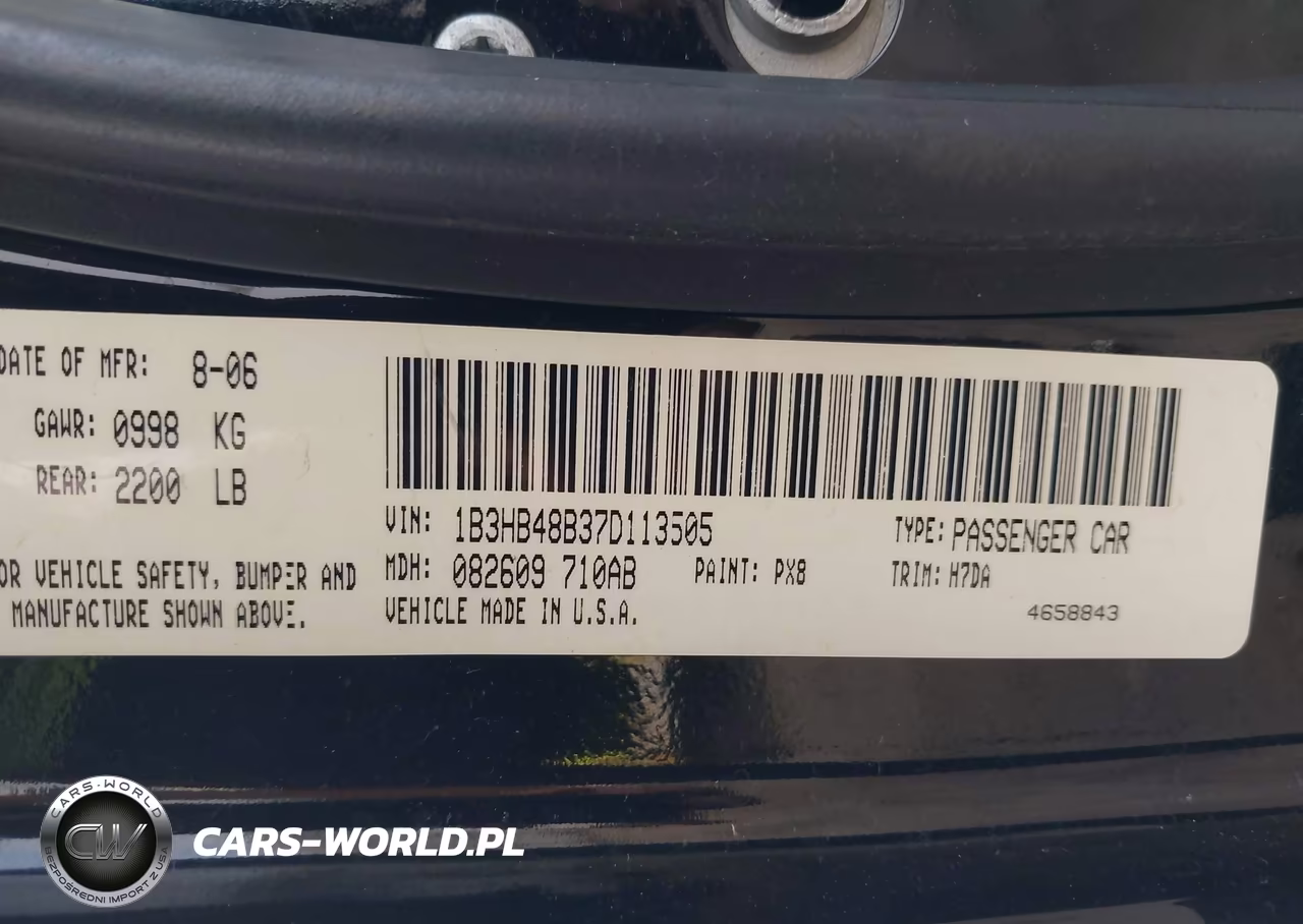 2007 Dodge Caliber Sxt VIN:1B3HB48B37D113505 - 9