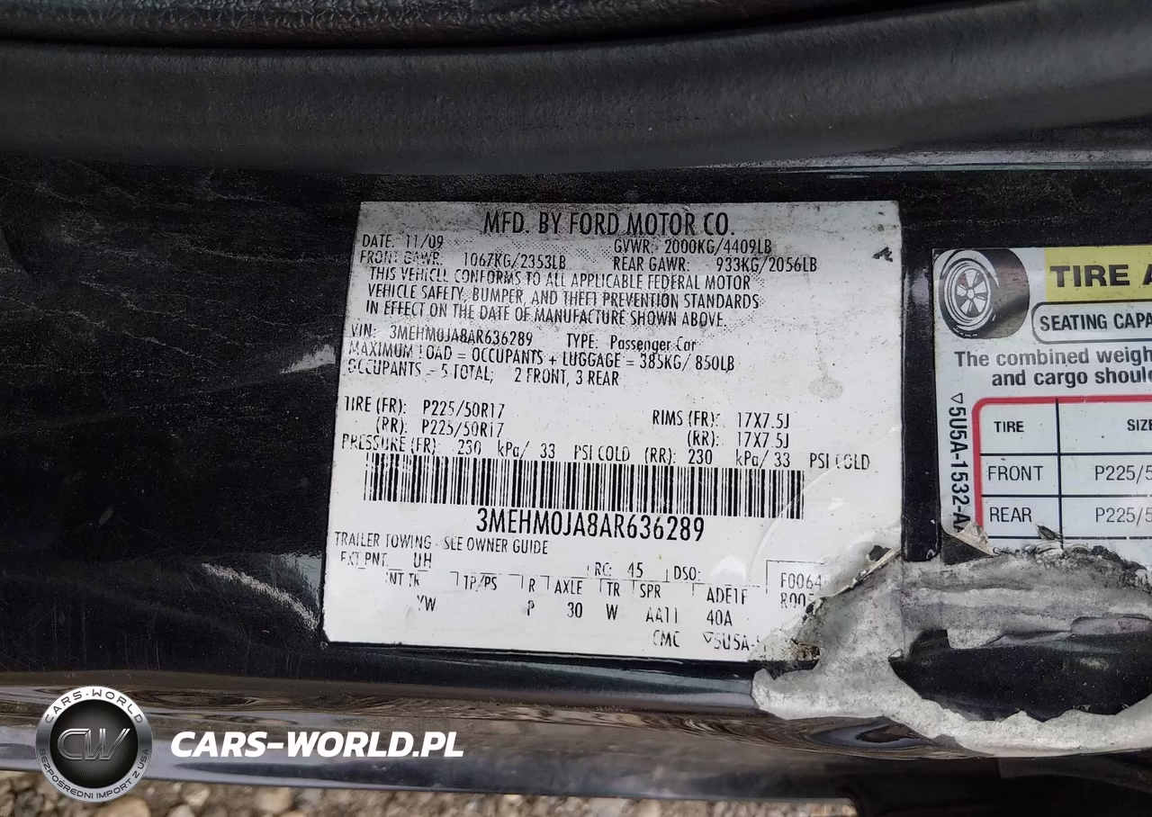2010 Mercury Milan Premier VIN:3MEHM0JA8AR636289 - 9