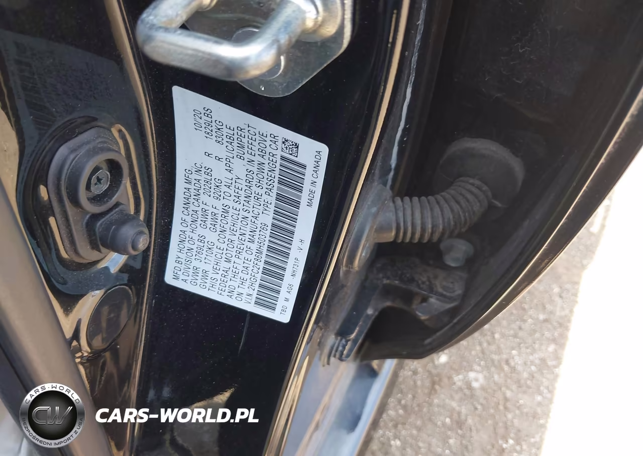 2021 Honda Civic Sport VIN:2HGFC2F86MH503769 - 9