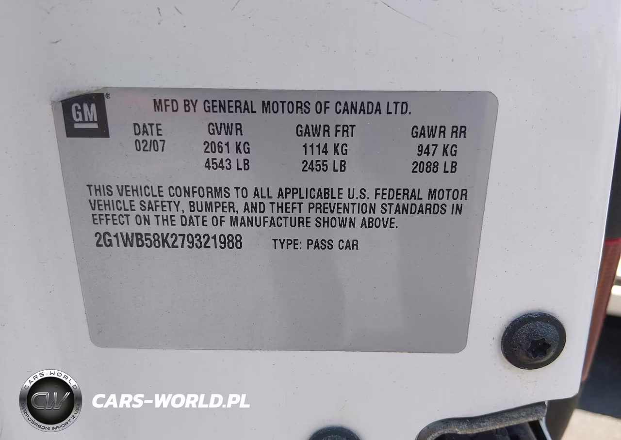 2007 Chevrolet Impala Ls VIN:2G1WB58K279321988 - 9