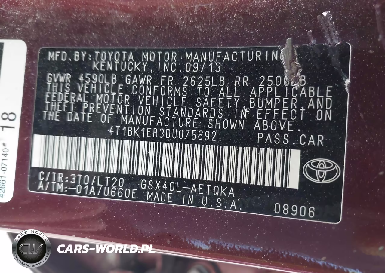 2013 Toyota Avalon Xle Touring VIN:4T1BK1EB3DU075692 - 9