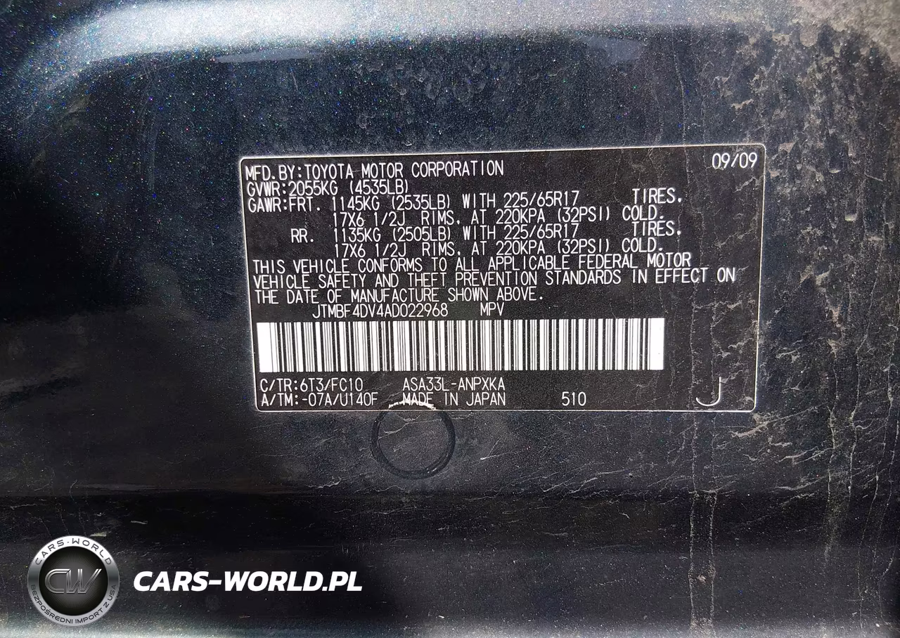 2010 Toyota Rav4 VIN:JTMBF4DV4AD022968 - 9
