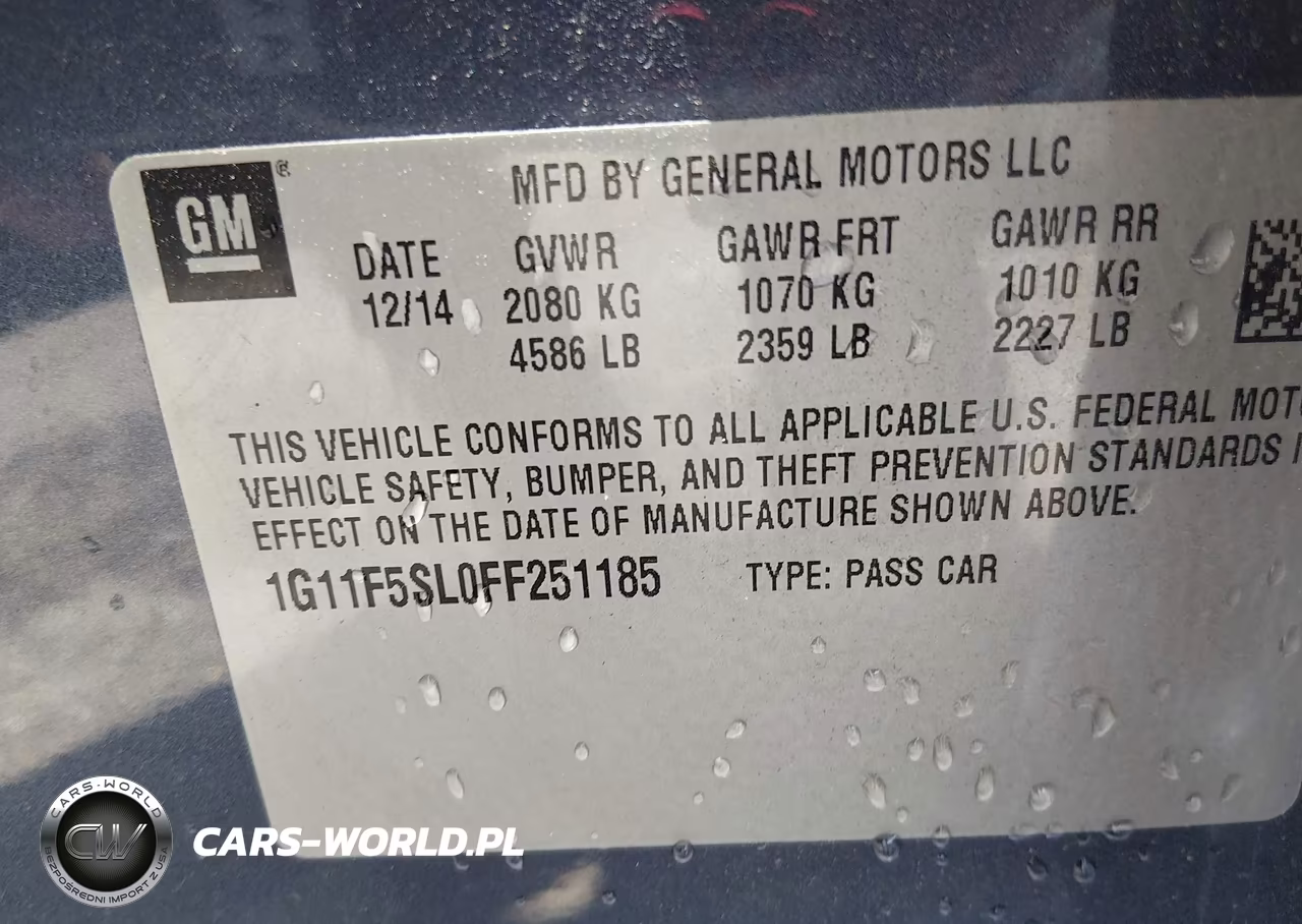 2015 Chevrolet Malibu 1Lz VIN:1G11F5SL0FF251185 - 9