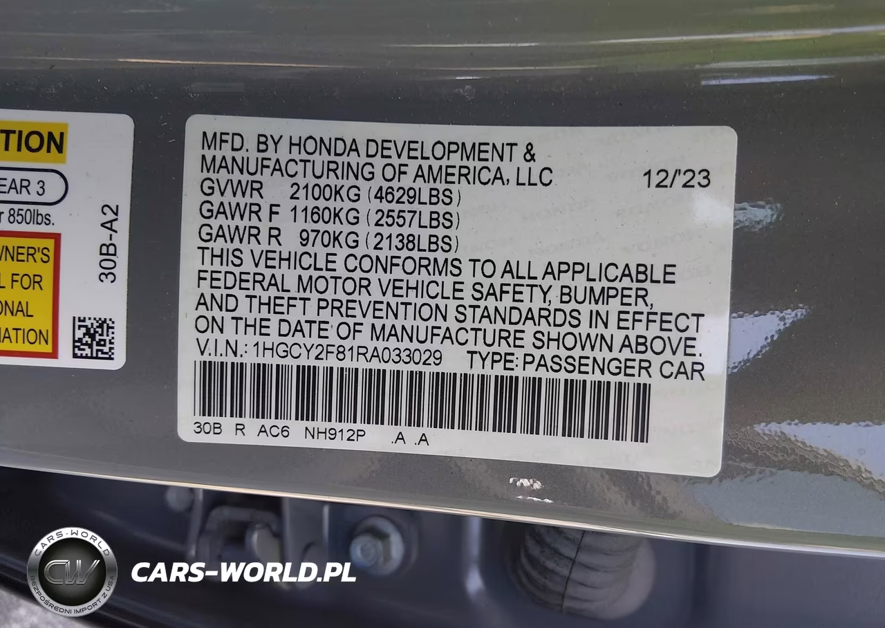 2024 Honda Accord Hybrid Touring VIN:1HGCY2F81RA033029 - 9