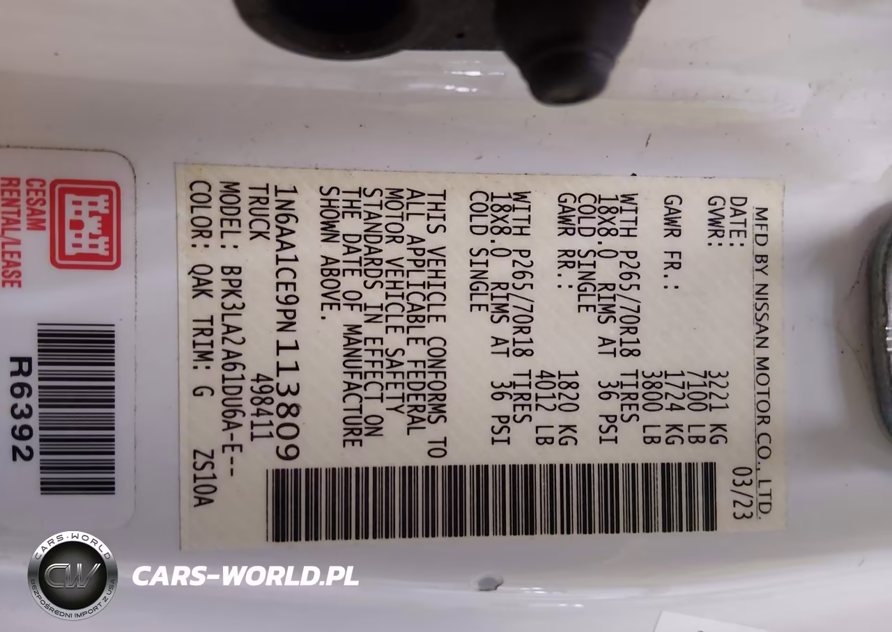 2023 Nissan Titan King Cab S 4X2 VIN:1N6AA1CE9PN113809 - 9