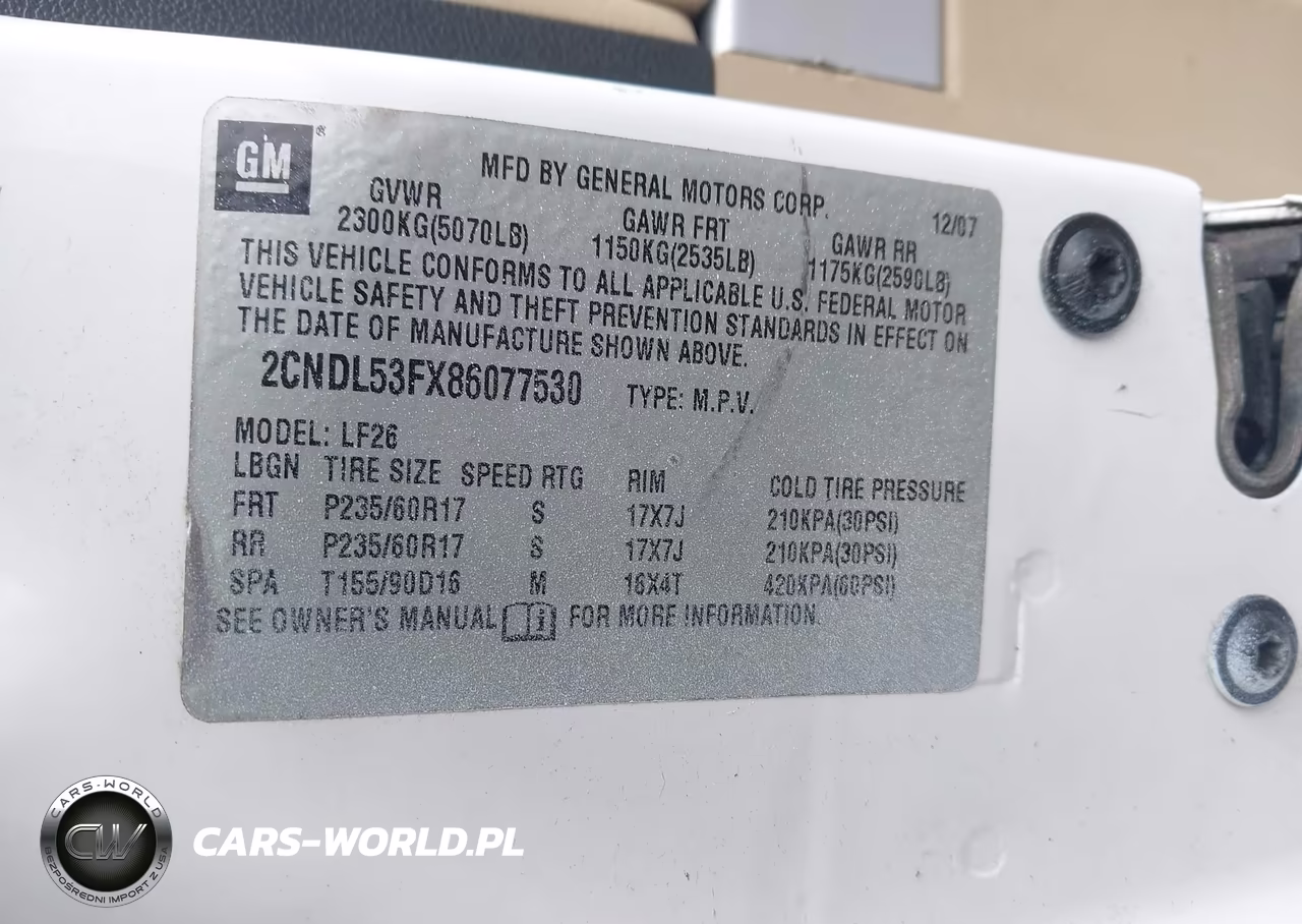 2008 Chevrolet Equinox Lt VIN:2CNDL53FX86077530 - 9