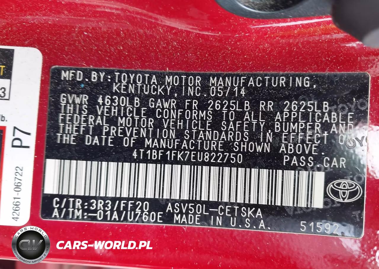 2014 Toyota Camry Se VIN:4T1BF1FK7EU822750 - 9