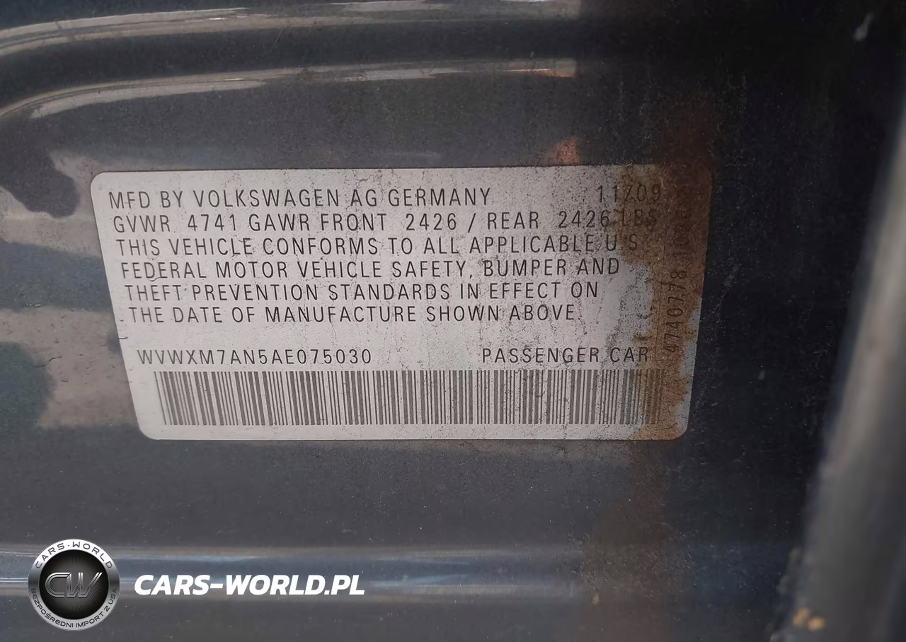 2010 Volkswagen Passat Komfort VIN:WVWXM7AN5AE075030 - 9
