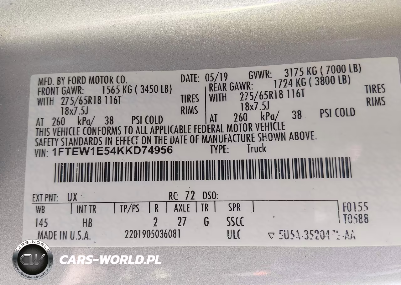 2019 Ford F-150 Lariat VIN:1FTEW1E54KKD74956 - 9