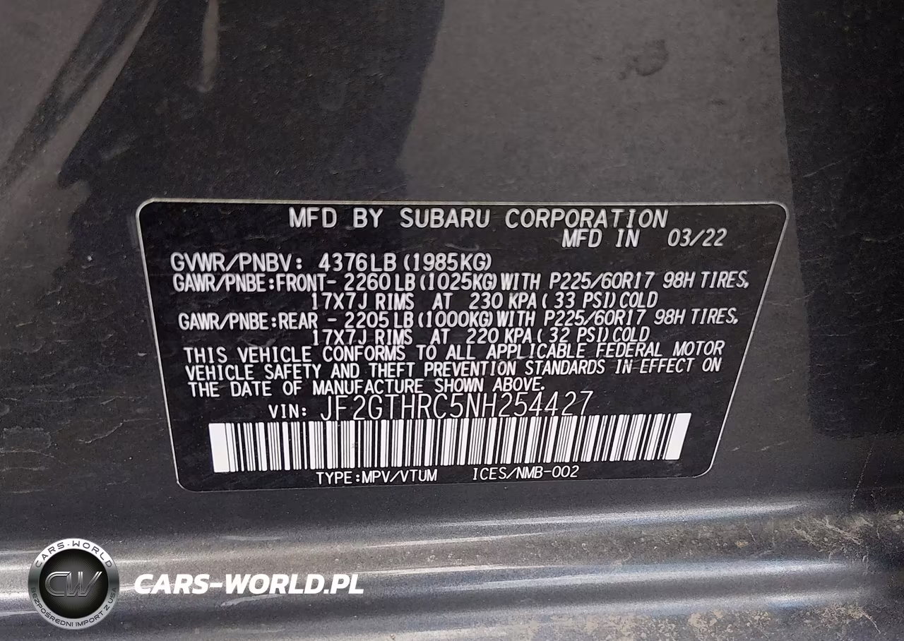 2022 Subaru Crosstrek Sport VIN:JF2GTHRC5NH254427 - 9