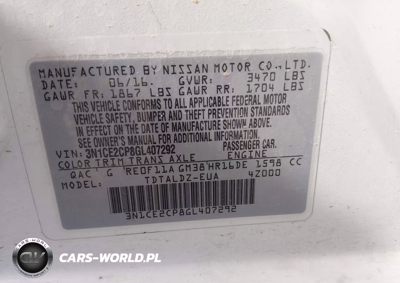 2016 Nissan Versa Note Sv VIN:3N1CE2CP8GL407292 - 9