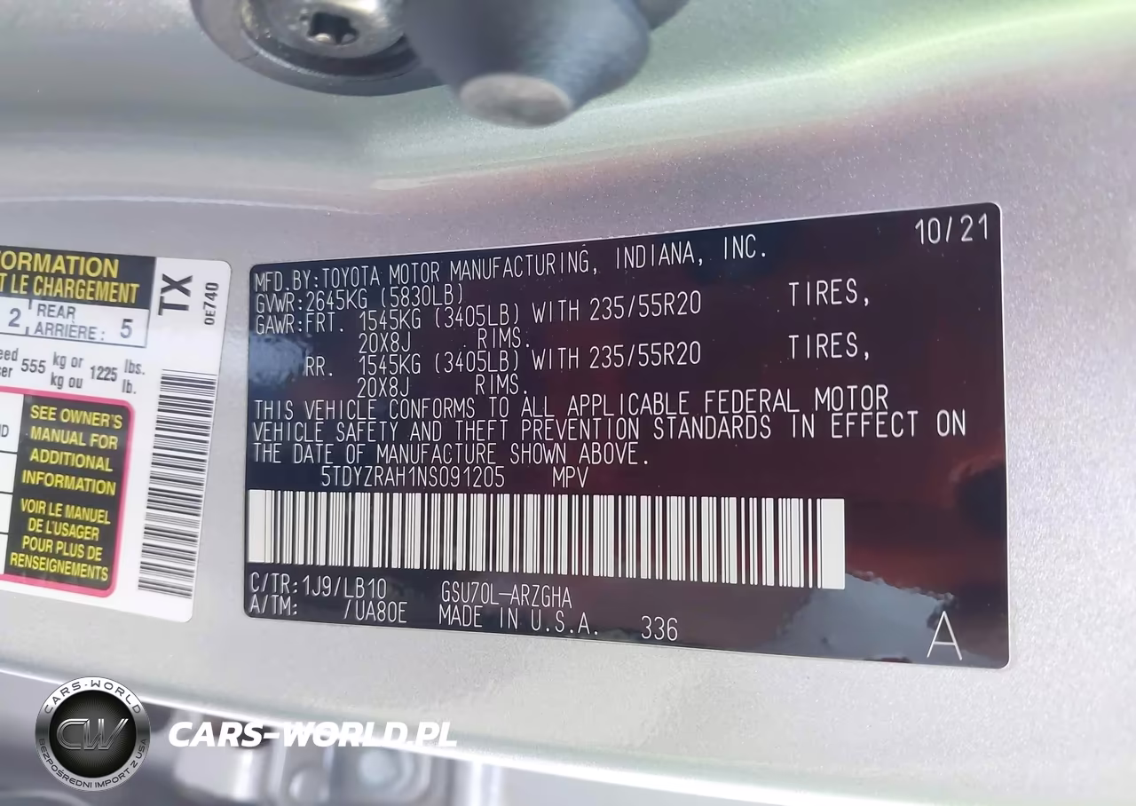 2022 Toyota Highlander Limited VIN:5TDYZRAH1NS091205 - 9