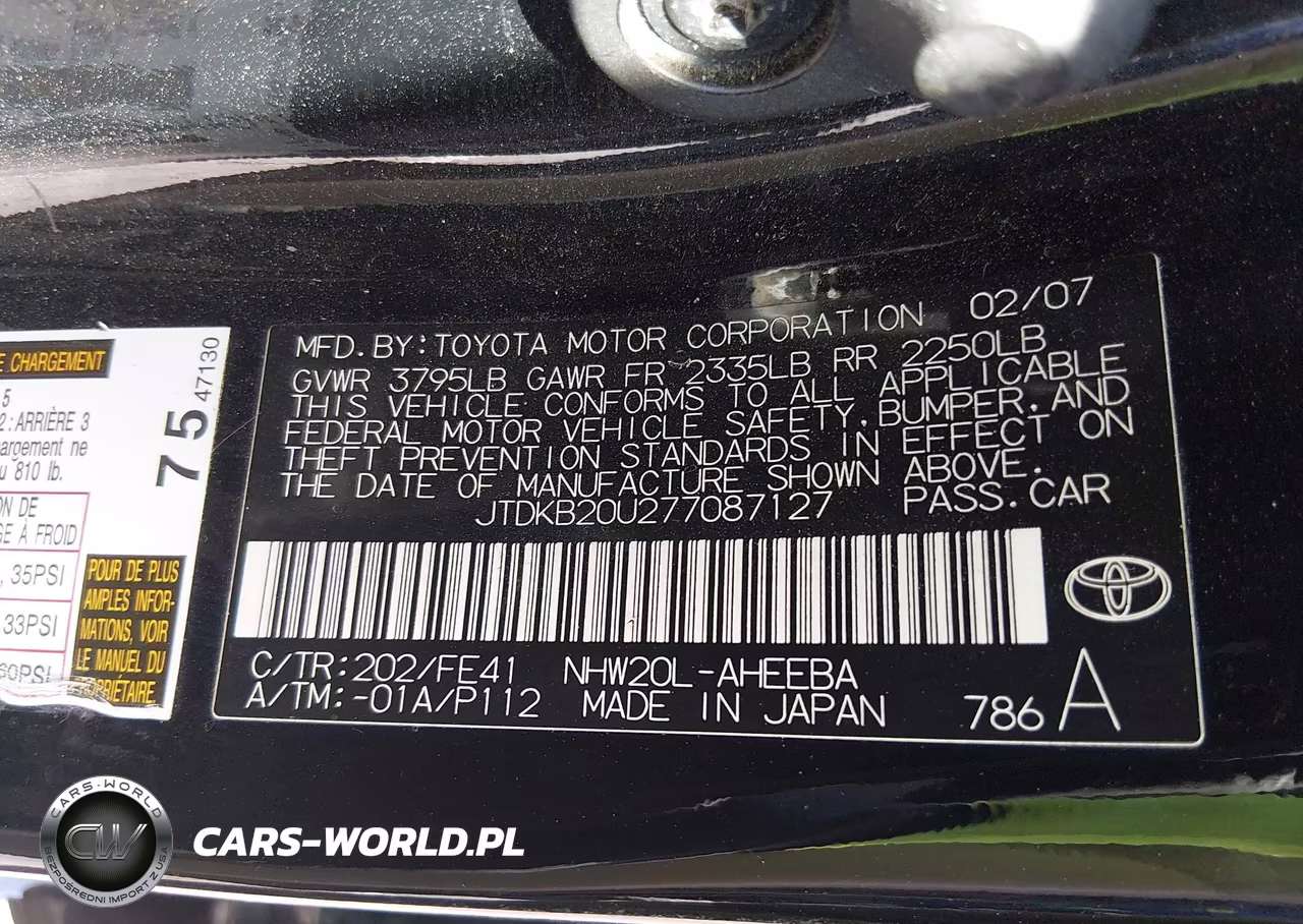 2007 Toyota Prius VIN:JTDKB20U277087127 - 9