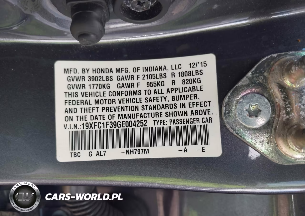 2016 Honda Civic Ex-T VIN:19XFC1F39GE004252 - 9