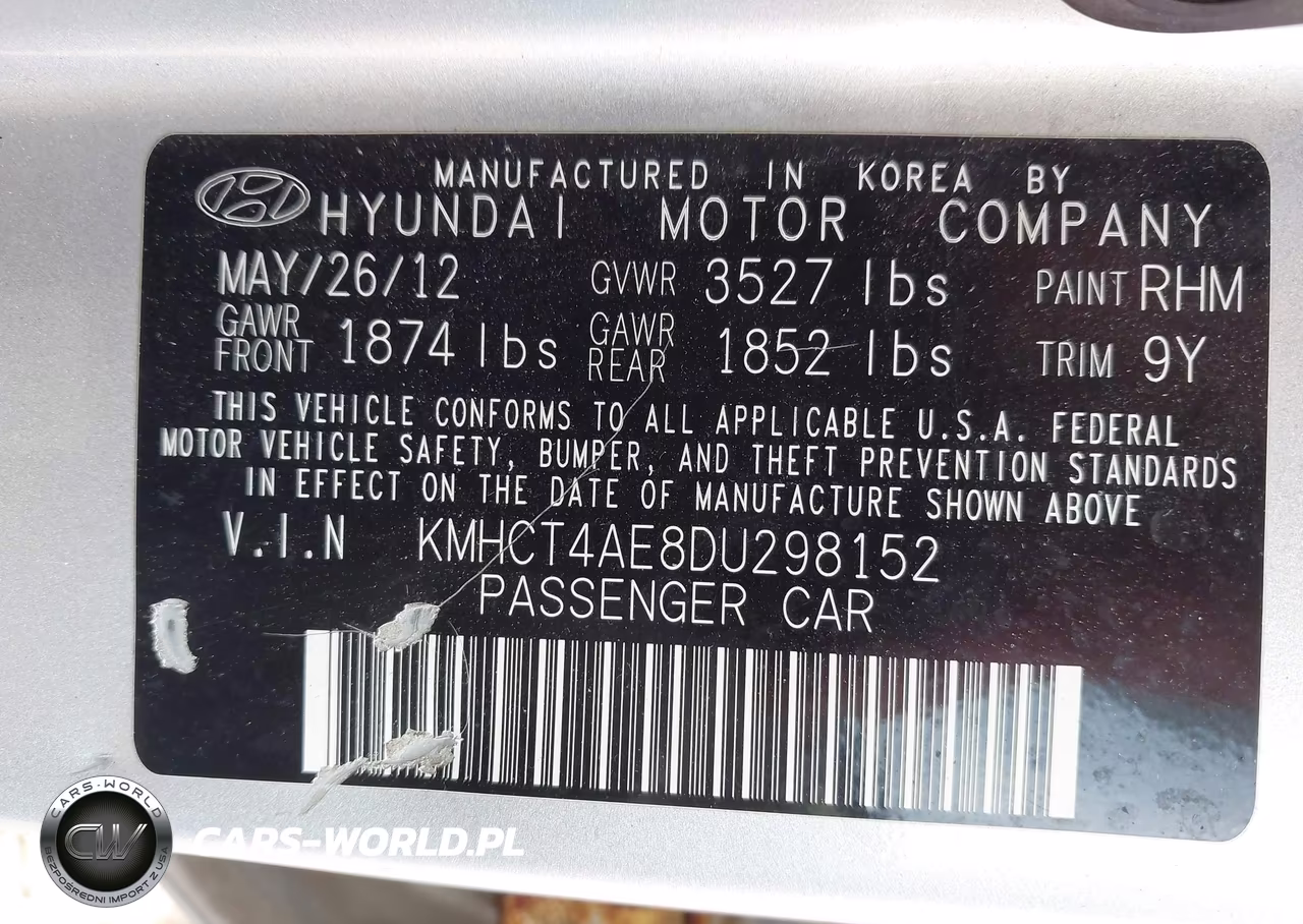 2013 Hyundai Accent Gls VIN:KMHCT4AE8DU298152 - 9