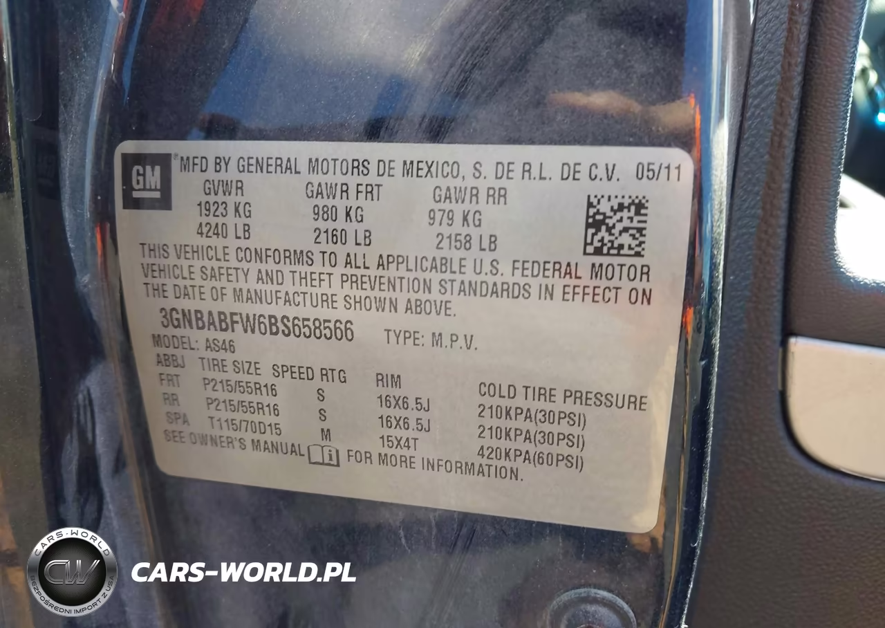 2011 Chevrolet Hhr Lt VIN:3GNBABFW6BS658566 - 9