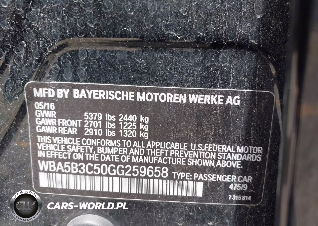 2016 BMW 535I xDrive VIN:WBA5B3C50GG259658 - 9