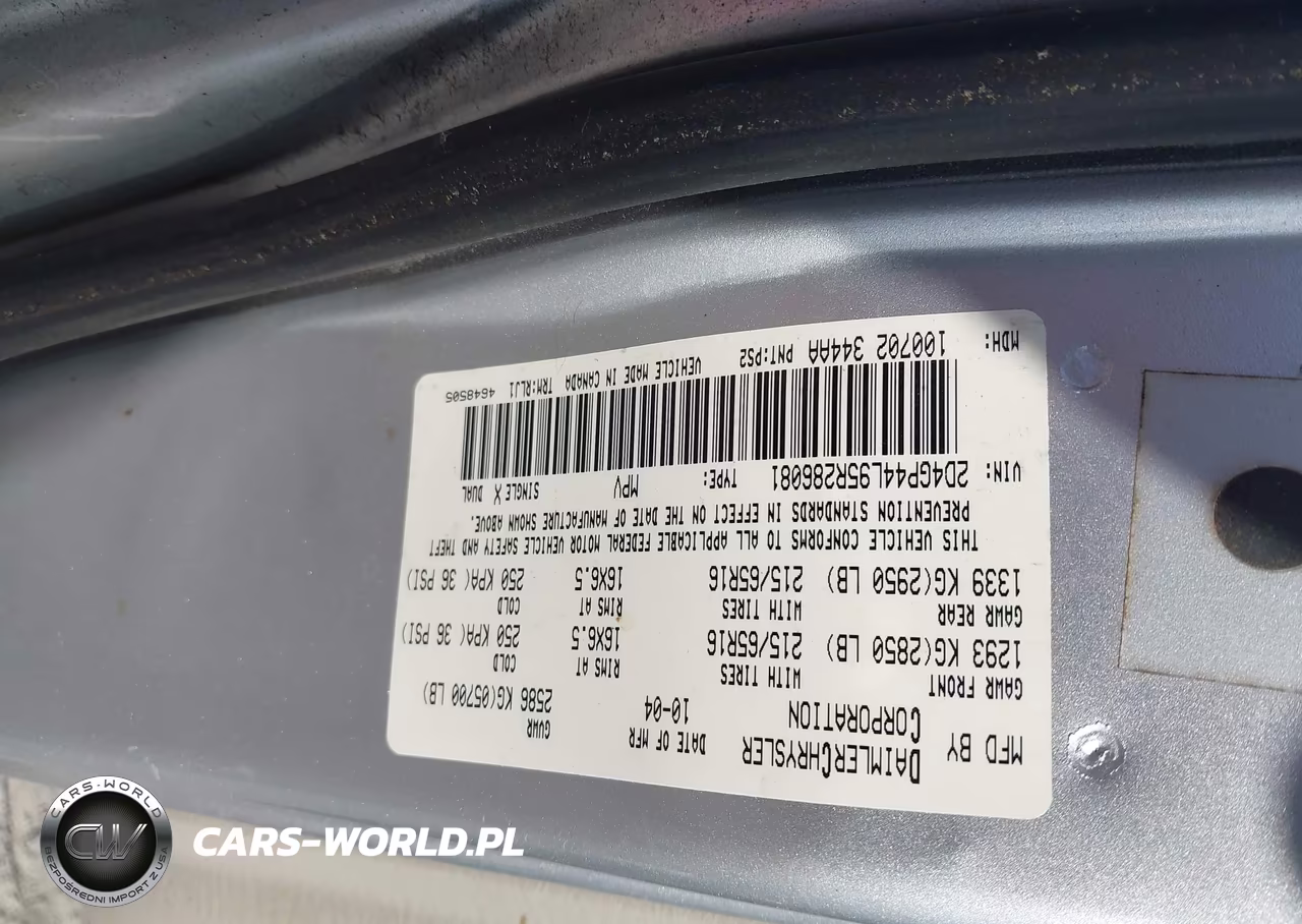 2005 Dodge Grand Caravan Sxt VIN:2D4GP44L95R286081 - 9